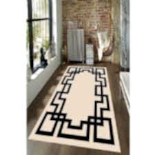 Lazer Kare Desenli Dijital Baskılı Halı