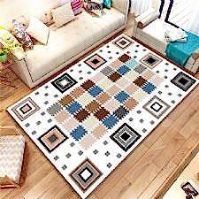 Kare Desenli Dijital Baskılı Halı