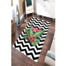 Flamingo Çiçek Desenli Dijital Baskılı Halı