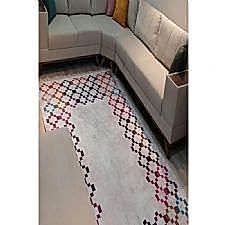 Geometrik Çerçeve Desenli Dijital Baskılı Halı