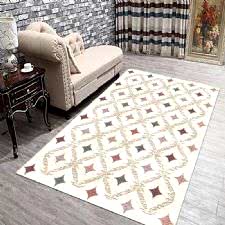 Geometrik Karo Desenli Dijital Baskılı Halı