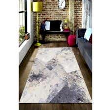 Parçalı Eskitme Desenli Dijital Baskılı halı