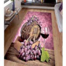 Üzüm Fıçı Desenli Dijital Baskılı Halı