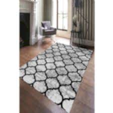 Geometrik Oval Desenli Dijital Baskılı Halı