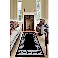 Simetrik Çizgili Çerçeve Desenli Dijital Baskılı Halı