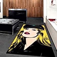 Modern Portre Desenli Dijital Baskılı Halı