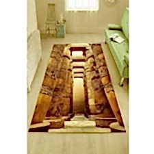 Antik Mısır Lahit Desenli Dijital Baskılı Halı