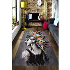 Tüylü Kızıldereli Dijital Baskılı Halı