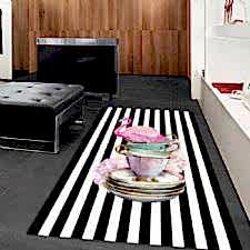 Filamingo Fincan Desenli Dijital Baskılı Halı