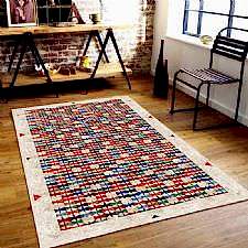 Renkli Papyon Desenli Dijital Baskılı Halı