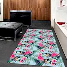 Modern Tropikal Desenli Dijital Baskılı Halı