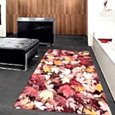 Renkli Yaprak Desenli Dijital Baskılı Halı