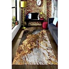 Özel Tasarım Altın İşleme Desenli Dijital Baskılı Halı