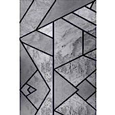 Retro Çizgili Tasarımlı Dijital Baskılı Halı