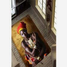 Afrika Kolyeli Desenli Dijital Baskılı Halı