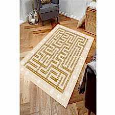 Labirent Çizgi Desenli Dijital Baskılı Halı