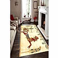 Mısır Sanatı Desenli Dijital Baskılı Halı