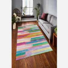 Gök Kuşağı Renkli Desenli Dijital Baskılı Halı