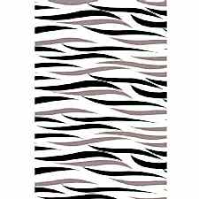 İki Renkli Zebra Tasarımlı Dijital Baskılı Halı