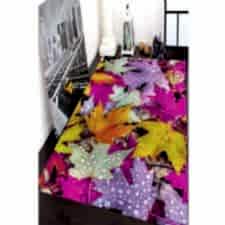 Renkli Sonbahar Yapraklı Desen Dijital Baskılı Halı