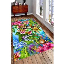 Kelebek Tasarımlı Dijital Baskılı Halı