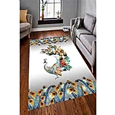 Cam Tavus Kuşu Dijital Baskılı Halı