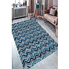 Mavi Hayaller Mermer Tasarımlı Dijital Baskılı Halı