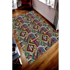 Yelpaze Motif Desenli Dijital Baskılı Halı