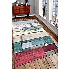 Retro Tahtalar Dijital Baskılı Halı