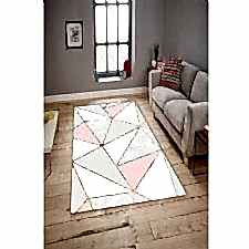 Mermer Efektli Geometrik Desen Dijital Baskılı Halı