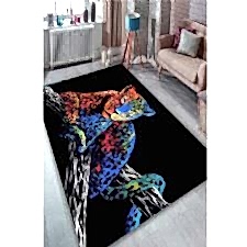 Pastel Renkler Leopar Dijital Baskılı Halı