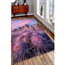 Doğa İllustrasyonu Dijital Baskılı Halı