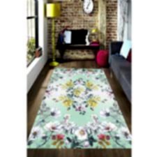 Sarmaşık Sulu Boya Çiçekler Dijital Baskılı Halı