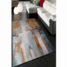 Retro Eskitme Efektli Geometrik Renkler Dijital Baskılı Halı