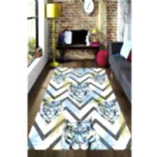 Kaplan Ve Yaprak Detaylı Geometrik Desen Dijital Baskılı Halı