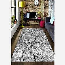 Gri Tonları Çatlak Zemin Dijital Baskılı Halı