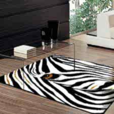 Zebra Desenli Dijital Baskılı Halı