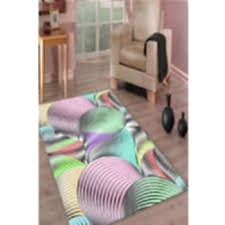 3D Geometrik Renk Buluşması Dijital Baskılı Halı