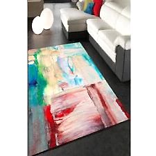 Retro Eskitme Efektli Modern Renkler Dijital Baskılı Halı