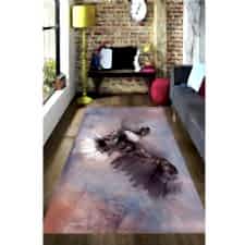Tablotik Pastel Renkler Kartal Çalışması Dijital Baskılı Halı