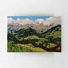 İlkbaharda Dağ Manzarası Tablosu