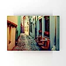 Letonya Sokakları Retro Tablosu