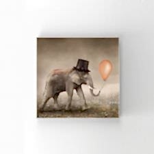 Balon Tutan Fil Yağlı Boya Tablosu