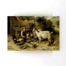 Ahırda Çoban ve Çiftlik Hayvanları Tablosu 