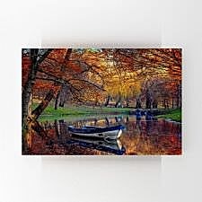 Sonbahar Göl Kenarı Tablosu