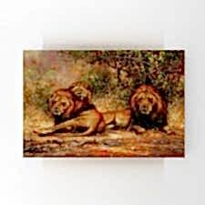 Orman İçinde Aslanlar Yağlı Boya Tablosu