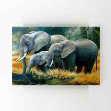 Yağlı Boya Fil Ailesi Tablosu