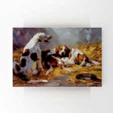 Köpeklerin Dostluğu Yağlı Boya Tablosu