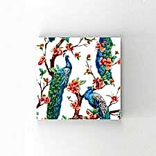 Çiçekli Tavus Kuşu Yağlı Boya Tablosu