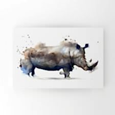 Sulu Boya Gergedan İllustrasyonu Tablosu